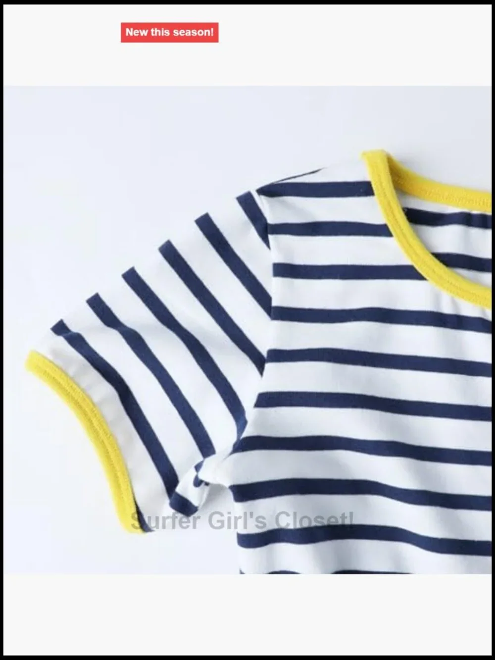 Girls Striped Short Sleeve Cotton Blend Casual Dress with Pockets